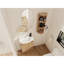 Meuble-lavabo autoportant de 23 po avec lavabo et support de rangement, portes à fermeture douce - décor moderne, lavabo à longue durée d'utilisation, support à tablettes, tablettes réglables, lavabo en céramique, contreplaqué