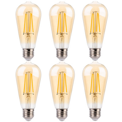 Ampoules DEL ST19, 4 W (équivalent à 40 W), 400 lm, blanc doux 2200 K, culot E26, ampoules ambrées