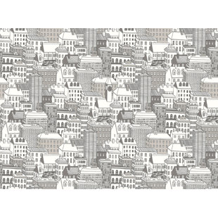 City Views Dove Grey Wall Mural
