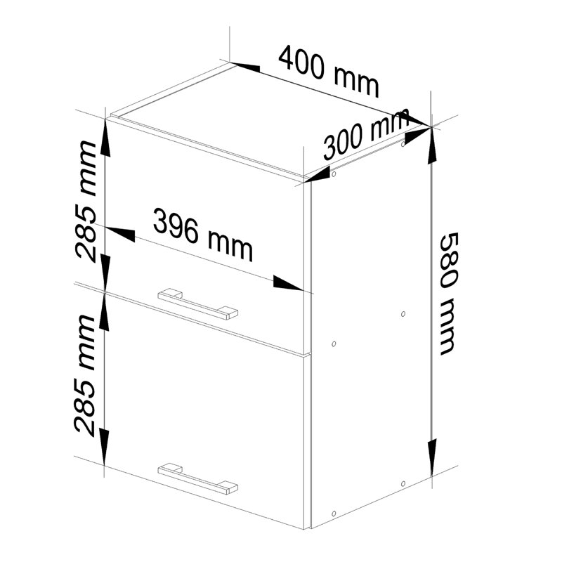 Oilwia Kitchen Wall Unit, 58cm H x 40cm W x 30cm D