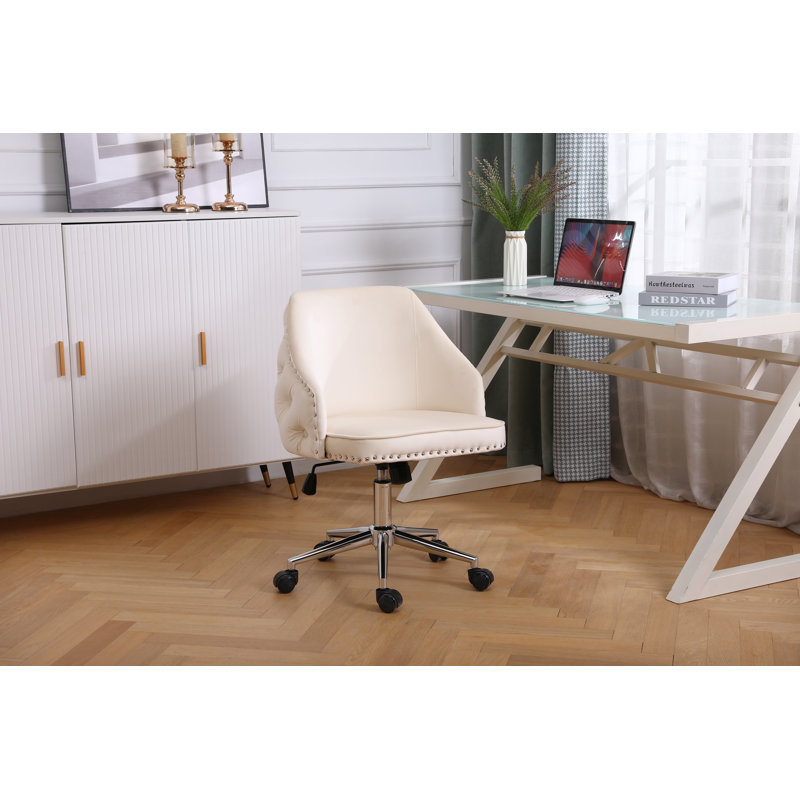 Velvet Task Chair, Cream