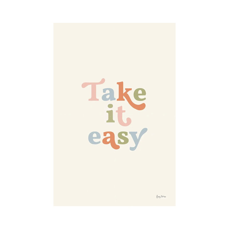 «Take It Easy Pastel» par Becky Thorns - impression, H 12 po x l 8 po x P 0,75 po