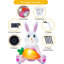 Lapin de Pâques tenant une carotte gonflable