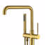 Robinet de baignoire autoportant avec douche à main en bronze huilé-63295287
