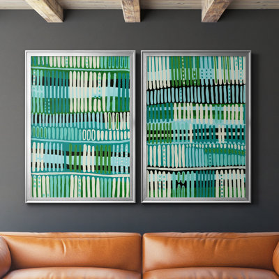 " Teal Pattern I " 2 - Pieces Painting Print