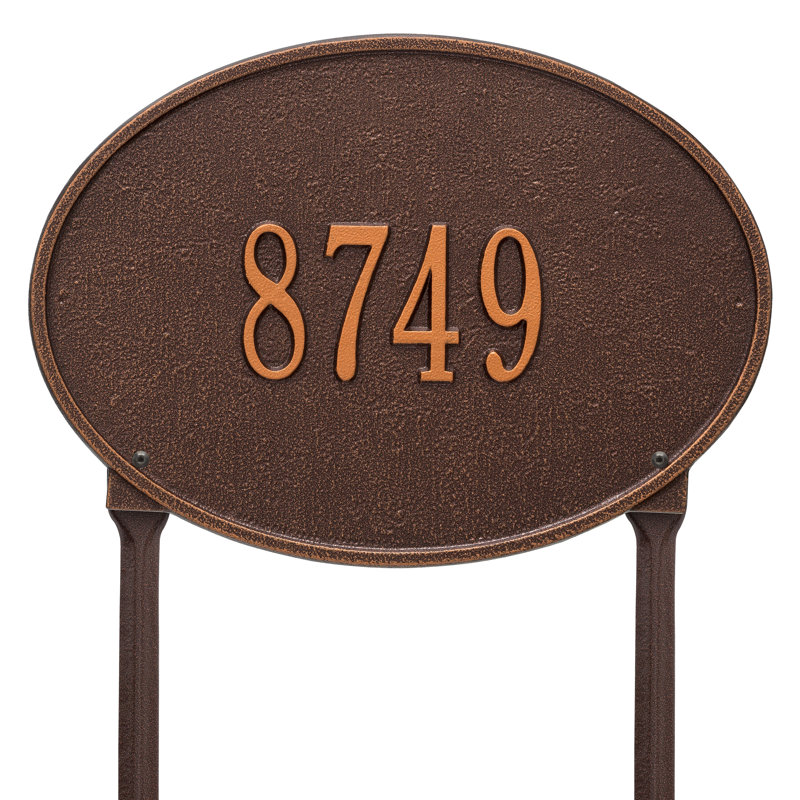 Plaque d'adresse sur 1 ligne Hawthorne, Cuivre antique, Oui