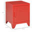Bureau industriel rouge avec tablette réglable et porte de casier pour console de bureau de chambre à coucher rouge
