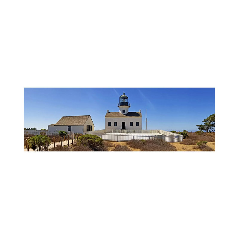 Lighthouse, Old Point Loma Lighthouse, Point Loma, Cabrillo National Monument, San Diego, California, USA 1 Piece Wrapped Canvas Panoramic Wall Art
