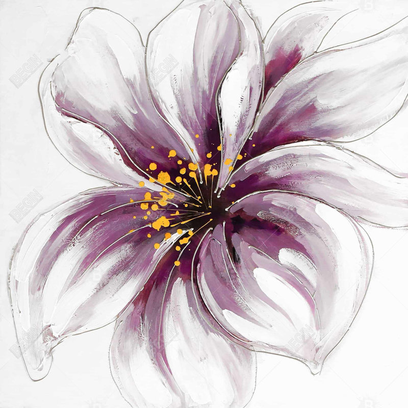 Orchidée mauve - toile florale romantique pour la décoration intérieure