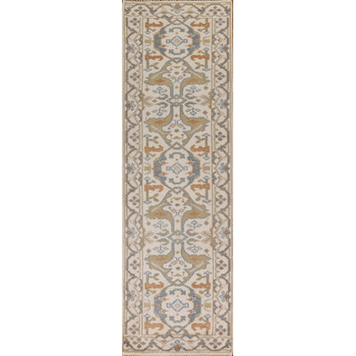 Tapis de couloir indien fait à la main 3 x 10 po