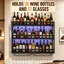 Wine Bottle & Glass Rack Black