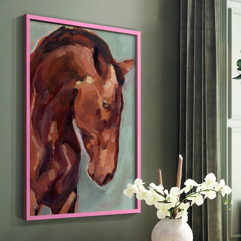 «Paint by Number Horse II», reproduction encadrée - bois massif, Brun, H 14 po x l 11 po