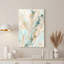 Art mural sur toile à texture abstraite, bleu clair, beige et or-132738098