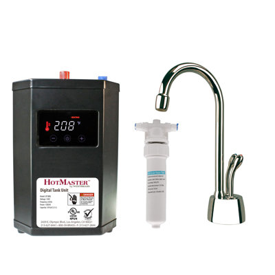 Robinet distributeur d'eau chaude et froide à 2 poignées 9 po avec réservoir d'eau et filtre à eau Develosah