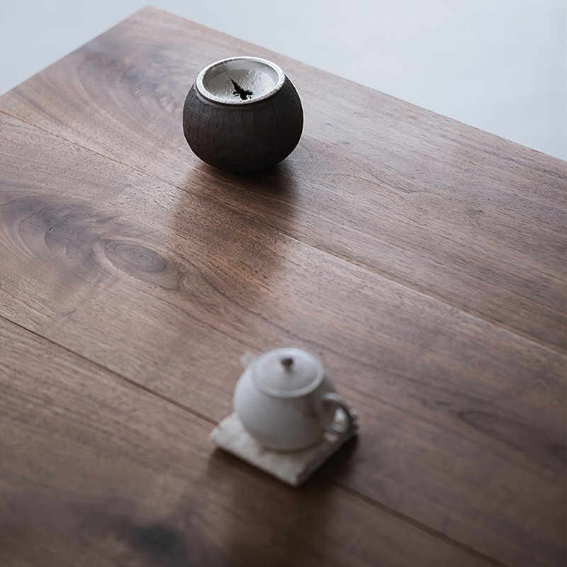 Dark Walnut Solid Wood Rectangular Coffee Table