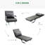 HOMCOM Single Person Folding 5 Position Convertible Sofa Bed Sleeper Chair Chaise Lounge Couch W/Pillow & Steel Frame