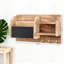 Porte-clés mural avec organisateur de courrier et 7 crochets en métal, étagère de rangement en bois de paulownia naturel avec tableau noir pour la maison et le bureau-2077022443