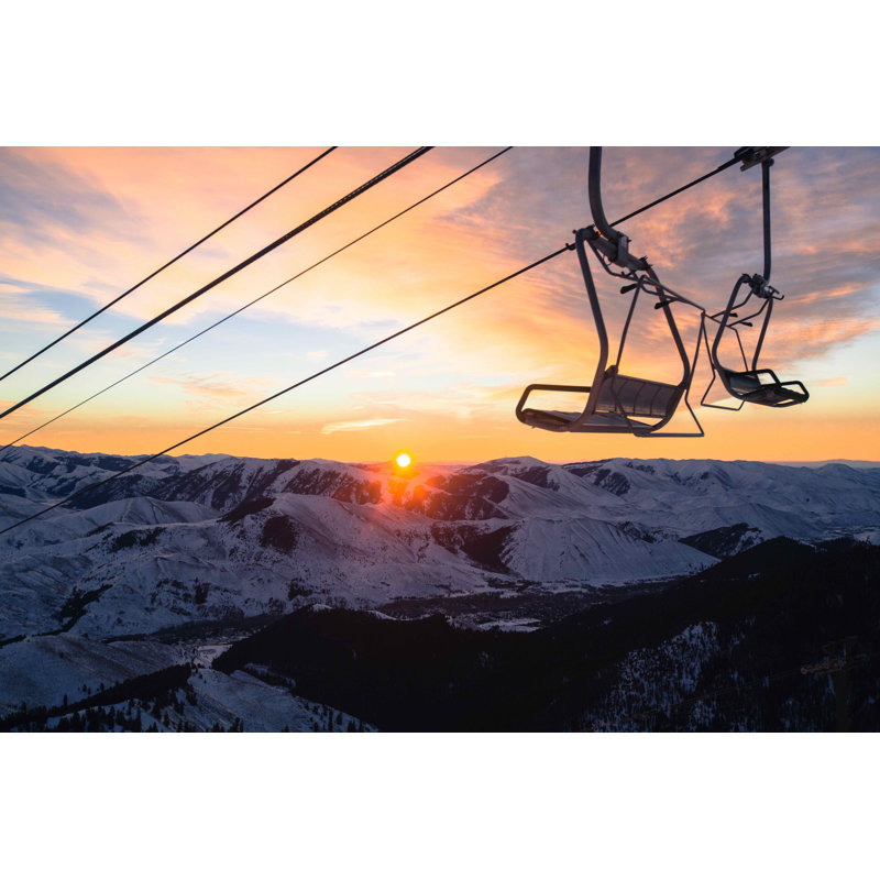 Chairlift Sunrise - Sun Valley, Idaho - Wrapped Canvas Print, 30.48cm H x 45.72cm W