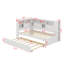 Lit de jour simple en bois avec tablettes intégrées, ports USB et lit gigogne escamotable-347573173