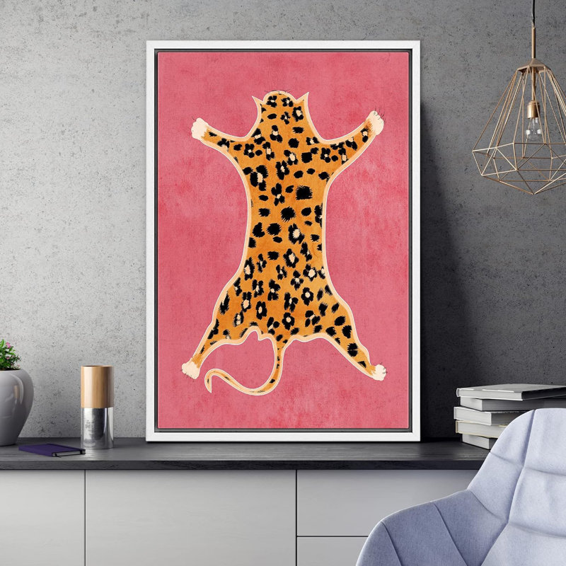 IDÉE4WALL, reproduction d'art sur toile encadrée, décoration de chambre BCBG, tapis en fourrure de guépard africain, croquis, nature sauvage, dessins, animaux bohémiens chics, colorés pour le salon, la chambre à coucher, le bureau, encadrée sur to