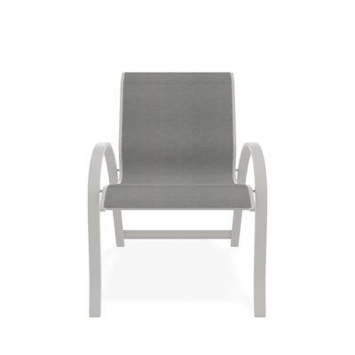 Hiraku Aluminum/Powder Coated Aluminum Outdoor Stacking Dining Armchair with Cushion