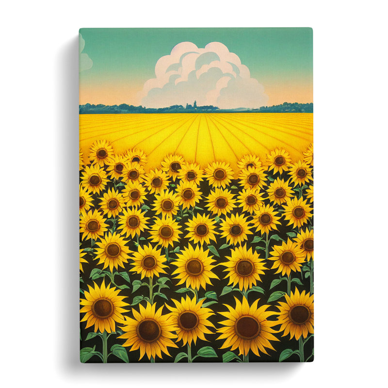 Montara Sunflower Field - Wrapped Canvas, 50cm H x 35cm W x 3cm D