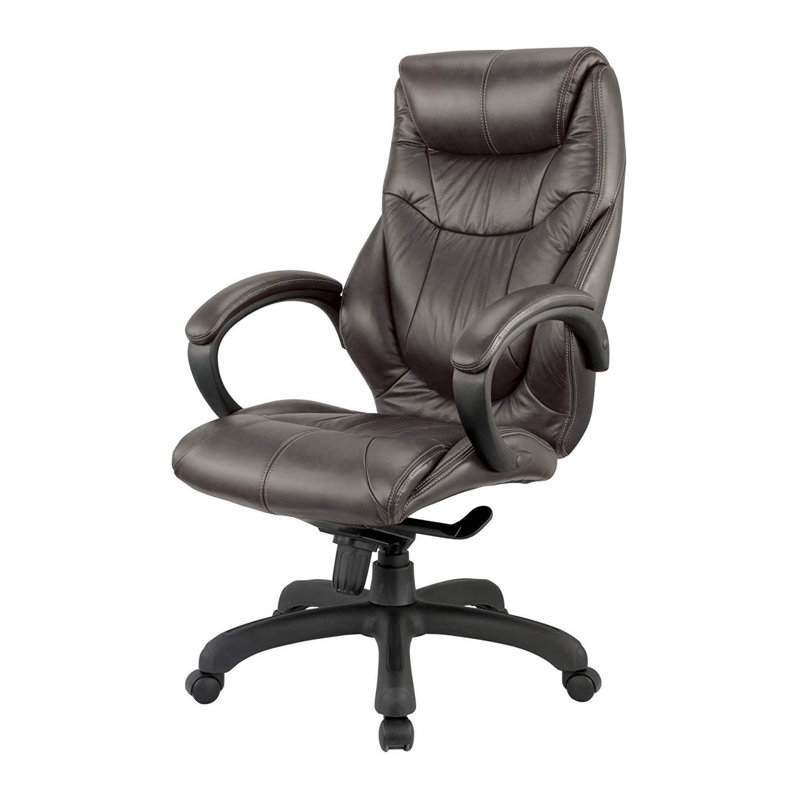 Fauteuil de direction en cuir véritable Tauber, Noir