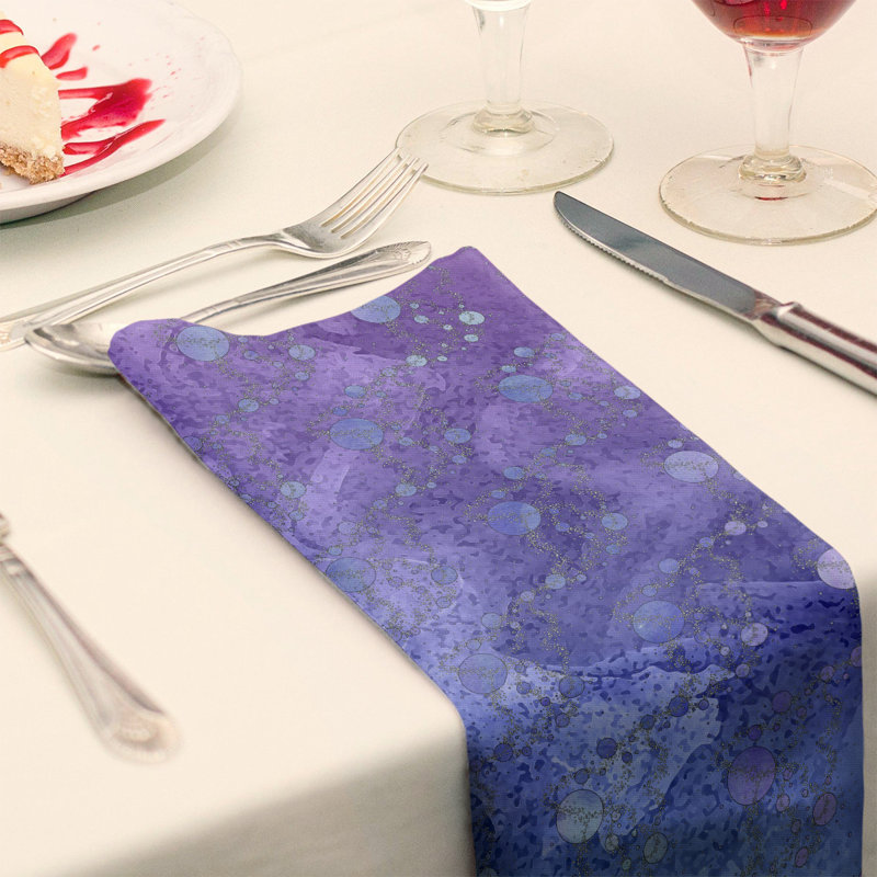 Serviette de coton de planètes stars, H 0,1 po x l 22 po x P 22 po, Bleu / dégradé mauve, Sergé de polyester