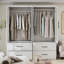 Armoire-penderie 4 portes avec tiroirs, blanc