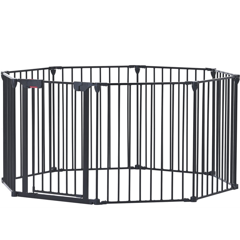 Clôture de jardin 8 panneaux en métal - Barrière réglable pour la maison, H 28,4 po x l 195,46 po x P 29,45 po