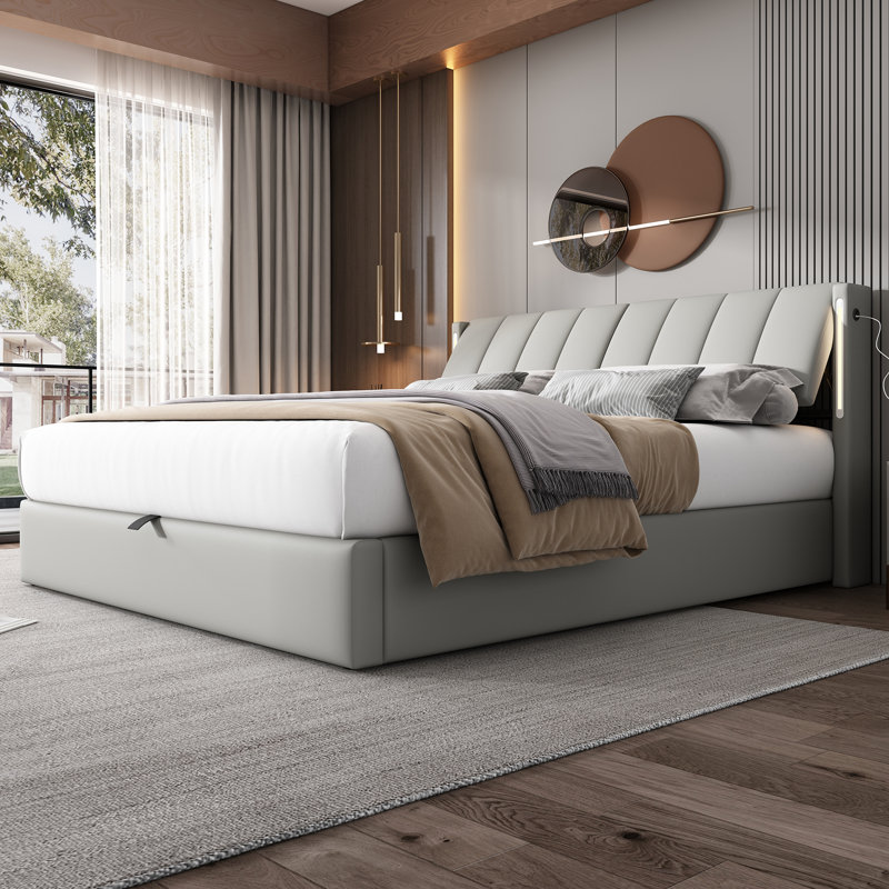 Metal Ottoman Storage Bed, Kingsize (5')