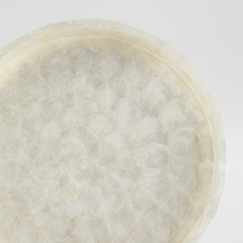 Triton Shell / Capiz Decorative Tray, 2.5" H x 16" W x 16" D, Pearl