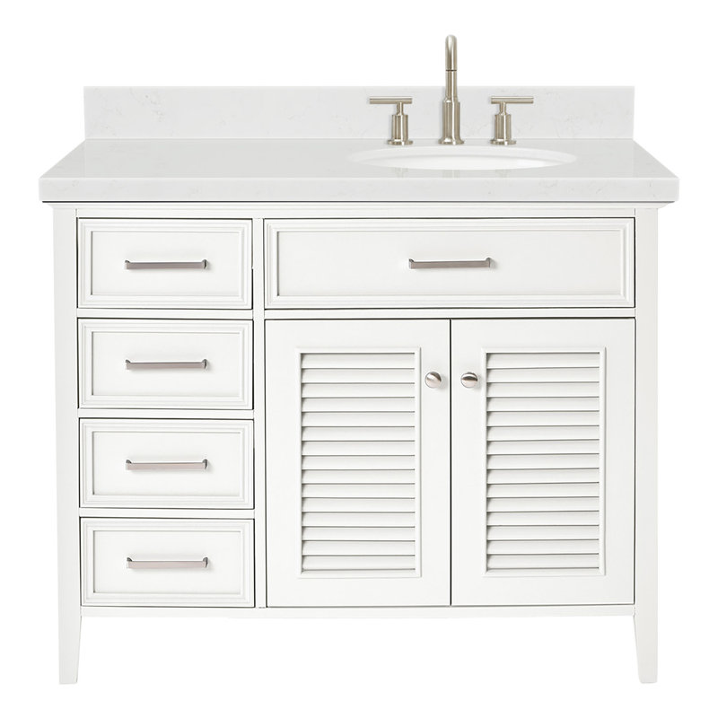 Ensemble de meuble-lavabo simple 42 po Blazier, Droite, Ovale, Blanc