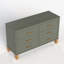 Commode double 6 tiroirs, armoire de rangement moderne avec poignées en métal, organisateur de tiroir de commode-686019816