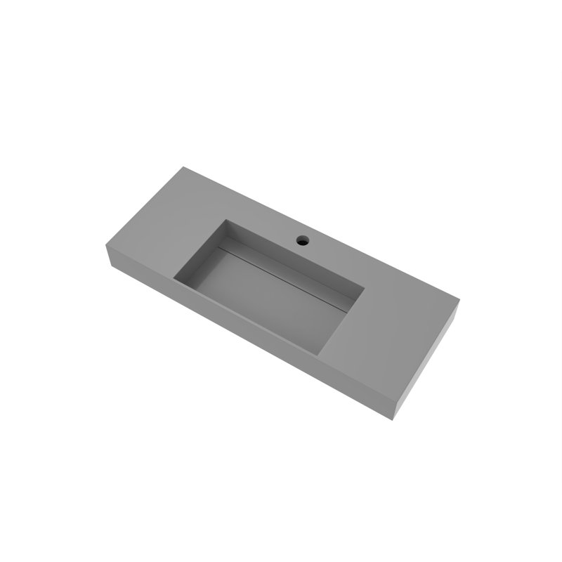 Meuble-lavabo simple mural de 48 po Boyter, Gris