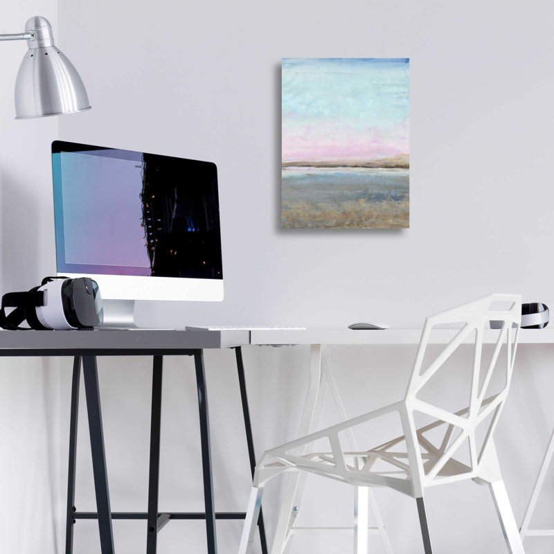 «Pink Horizon II» par Tim O'Toole, art mural en verre acrylique, H 16 po x l 12 po x P 0,13 po