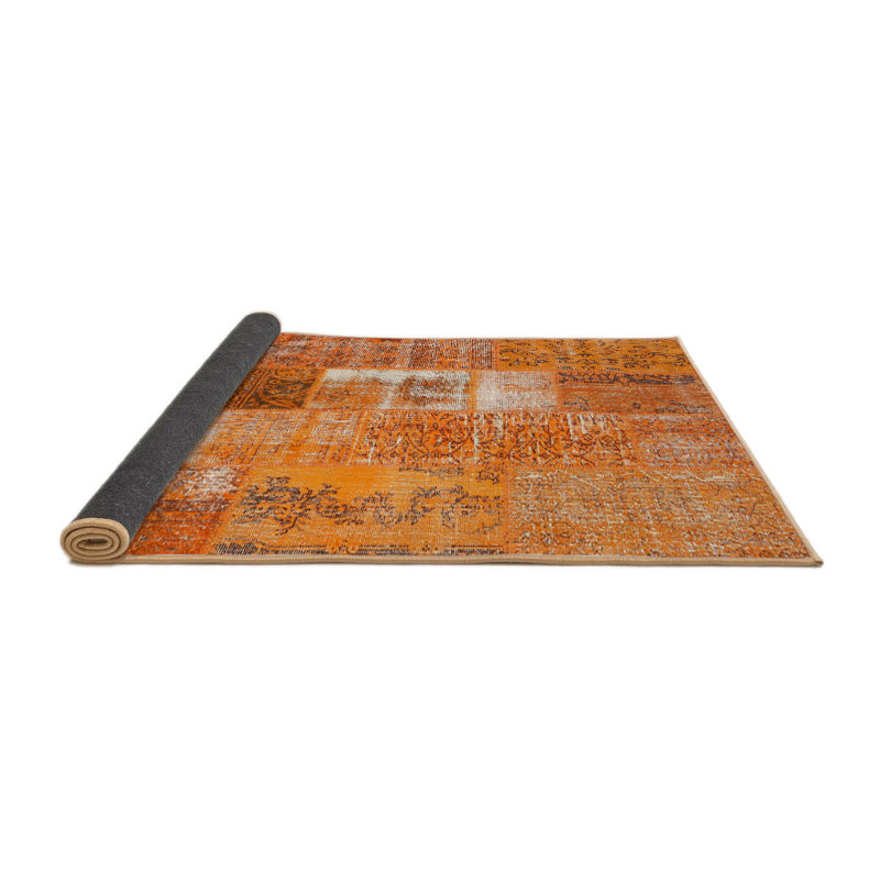 Tapis contemporain orange, Rond 3 pi