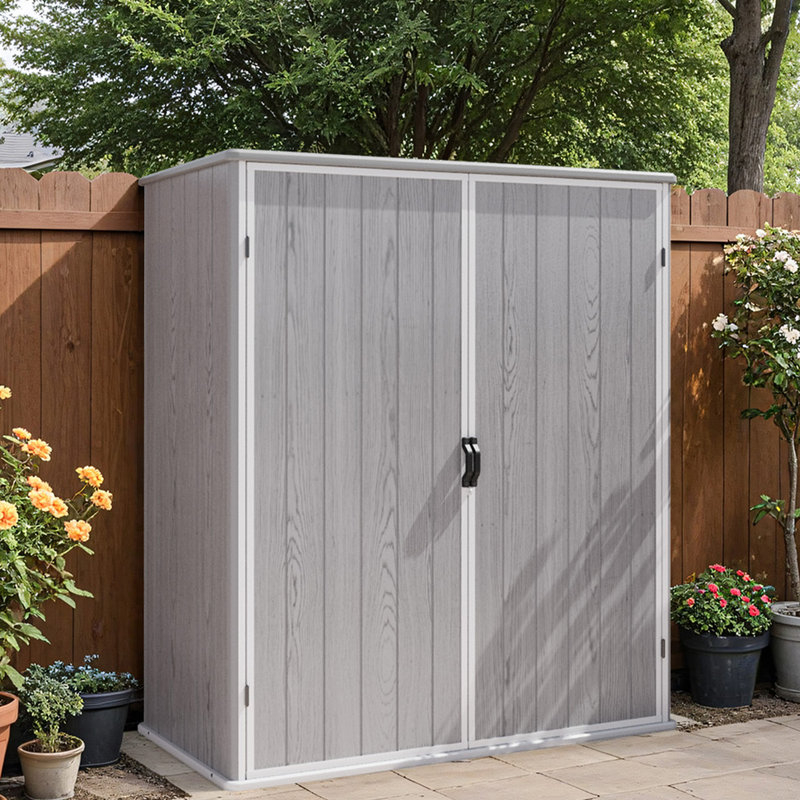 5 Ft. W X 3 Ft. D Resin Outdoor Storage Shed, Gray