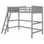 Lit mezzanine simple en bois massif avec échelle-1231756112
