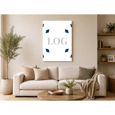 Logan Luxury Diamond Monogram — Navy Blue White Silver