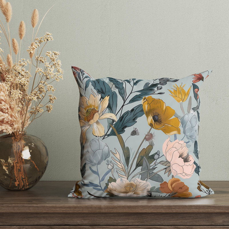 Housse de coussin réversible Floral Maximalist Floral, H 18 po x l 18 po