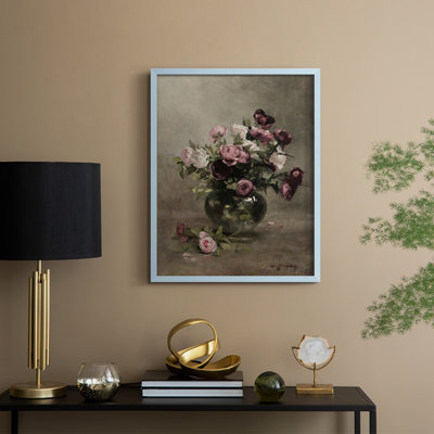 Impression florale vintage encadrée CXII - bois massif