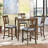 5 Piece Dining Table Set, Wooden Dining Square Table Set for 4, Counter Height Kitchen Table Set with Square Table and 4 Upholstered Chairs for Small Space, Walnut-212336750