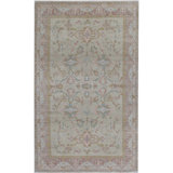 Wool Oriental Area Rug in Beige/Rust