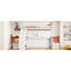 Lit blanc avec incorporation de bureau lisse et relevage hydraulique