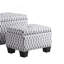 Repose-pieds de rangement de 17 po de hauteur avec sièges de rangement supplémentaires, diamant gris et blanc (SEULEMENT UN OTTOMAN)