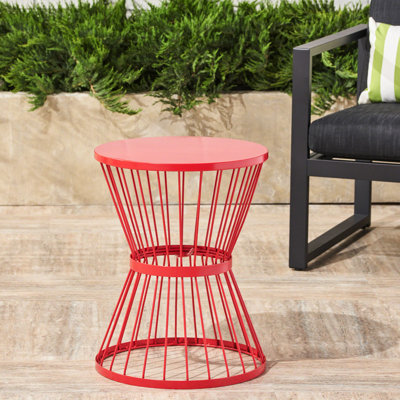 Table d'appoint moderne 16 "avec structure et table en fer thermolaqué, structure contemporaine