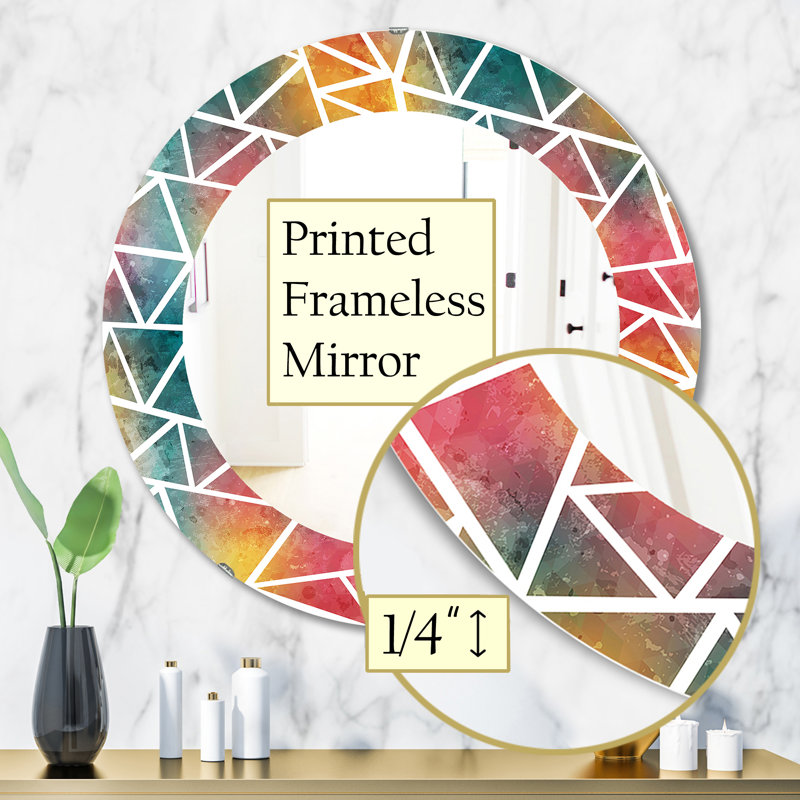 Miroir d'appoint moderne triangulaire Colourfields 7, H 31,5 po x l po