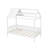 Twin Wood House Bed With Fence-1358518196