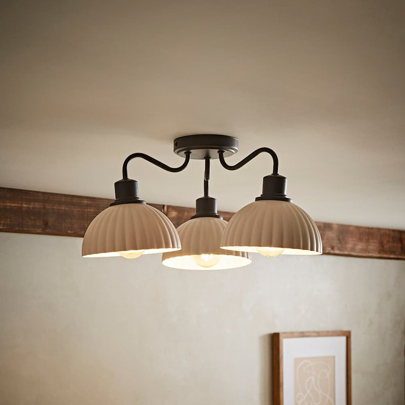 Denae Semi Flush Mount, Matte Black